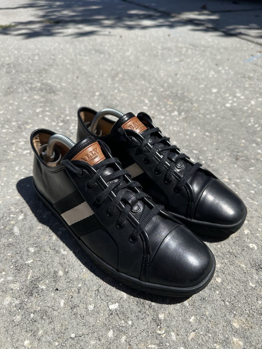 Bally Switzerland Mens Lace-Up Black Sneakers size 8 US Excellent